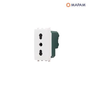 Presa bivalente 16a-250v gem bianco